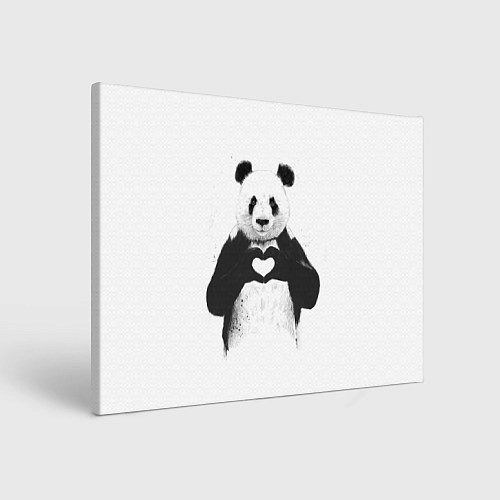 Картина прямоугольная Panda love / 3D-принт – фото 1