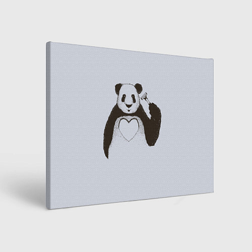 Картина прямоугольная Panda love art / 3D-принт – фото 1