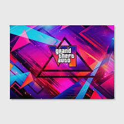 Холст прямоугольный GTA 6 logo абстракция, цвет: 3D-принт — фото 2
