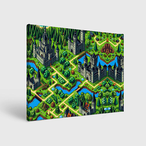 Картина прямоугольная Heroes of Might and Magic - pixel map / 3D-принт – фото 1