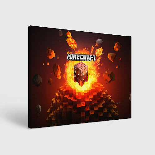 Картина прямоугольная Огненный minecraft лого / 3D-принт – фото 1