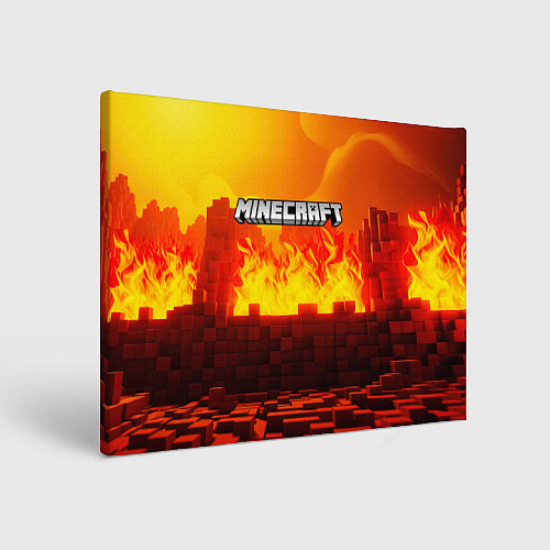 Картина прямоугольная Minecraft огненная стена / 3D-принт – фото 1