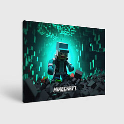 Картина прямоугольная Minecraft квадратный персонаж