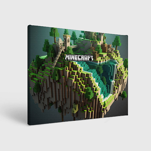 Картина прямоугольная Minecraft logo летняя карта / 3D-принт – фото 1
