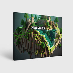 Картина прямоугольная Minecraft logo летняя карта