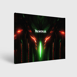 Холст прямоугольный Palworld зеленый неоновый свет, цвет: 3D-принт