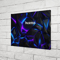 Холст прямоугольный Palworld логотип на черных неоновых плитах, цвет: 3D-принт — фото 2