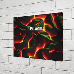 Холст прямоугольный Palworld логотип на зеленой абстракции фон, цвет: 3D-принт — фото 2