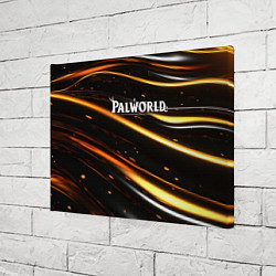 Холст прямоугольный Palworld логотип золотые волны на черном, цвет: 3D-принт — фото 2