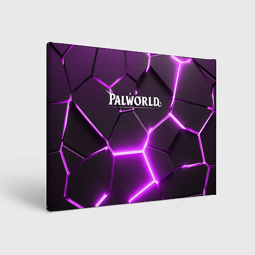 Картина прямоугольная Palworld логотип разлом фиолетовых плит / 3D-принт – фото 1