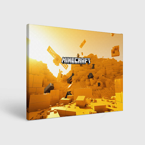 Картина прямоугольная Minecraft logo яркий желтый мир / 3D-принт – фото 1