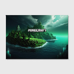 Холст прямоугольный Minecraft logo зеленый мир, цвет: 3D-принт — фото 2
