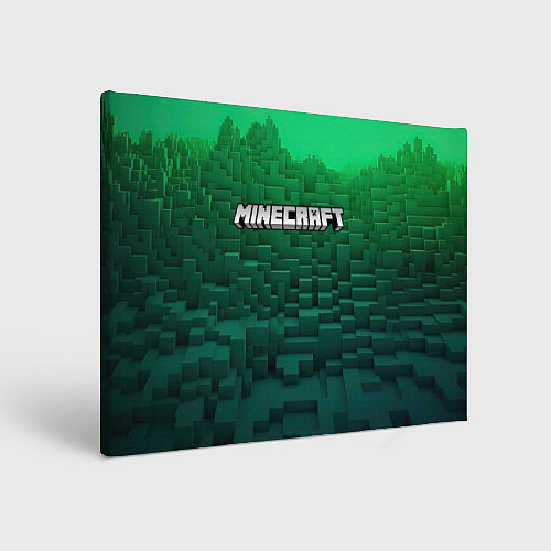 Картина прямоугольная Minecraft logo green / 3D-принт – фото 1