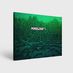 Холст прямоугольный Minecraft logo green, цвет: 3D-принт