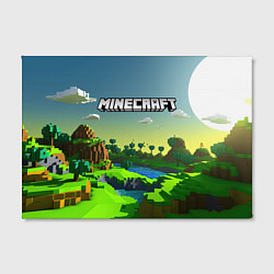 Холст прямоугольный Minecraft logo зеленый летний мир, цвет: 3D-принт — фото 2