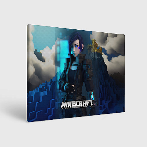 Картина прямоугольная Minecraft cyberpunk woman / 3D-принт – фото 1
