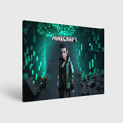 Картина прямоугольная Minecraft cyberpunk green neon