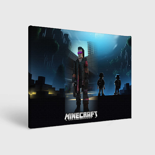 Картина прямоугольная Minecraft cyberpunk style / 3D-принт – фото 1