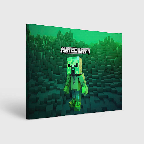 Картина прямоугольная Minecraft персонаж зеленый монстр / 3D-принт – фото 1
