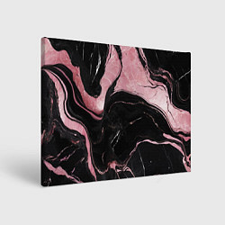 Холст прямоугольный Черно-розовый мрамор, цвет: 3D-принт