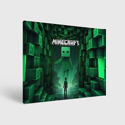 Картина прямоугольная Minecraft зеленый монстр