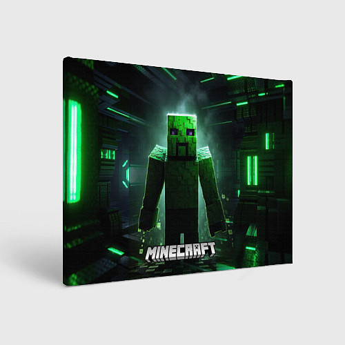 Картина прямоугольная Minecraft зеленый злой персонаж / 3D-принт – фото 1