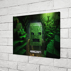 Холст прямоугольный Minecraft зеленый персонаж в пещере, цвет: 3D-принт — фото 2