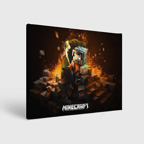 Картина прямоугольная Minecraft персонаж искры от огня / 3D-принт – фото 1