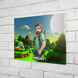 Холст прямоугольный Minecraft персонаж зеленый мир, цвет: 3D-принт — фото 2