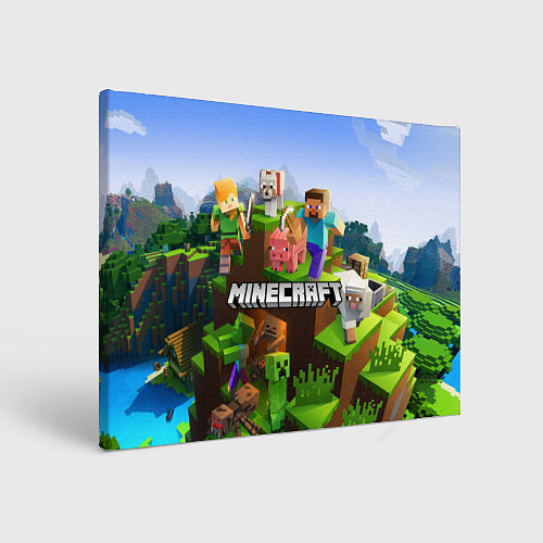 Картина прямоугольная Minecraft pixel world / 3D-принт – фото 1