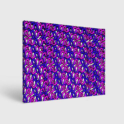 Картина прямоугольная Фиолетовый узор и чёрная обводка / 3D-принт – фото 1