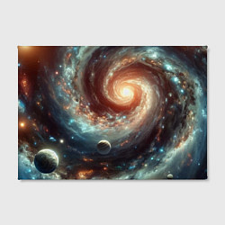 Холст прямоугольный Далёкая неоновая галактика - нейросеть, цвет: 3D-принт — фото 2