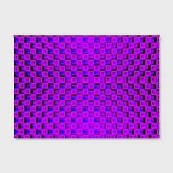 Холст прямоугольный Фиолетовые квадраты на чёрном фоне, цвет: 3D-принт — фото 2