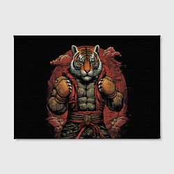 Холст прямоугольный Тигр в стойке тайский бокс, цвет: 3D-принт — фото 2
