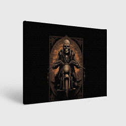 Картина прямоугольная Старый скелет едет на старом мотоцикле