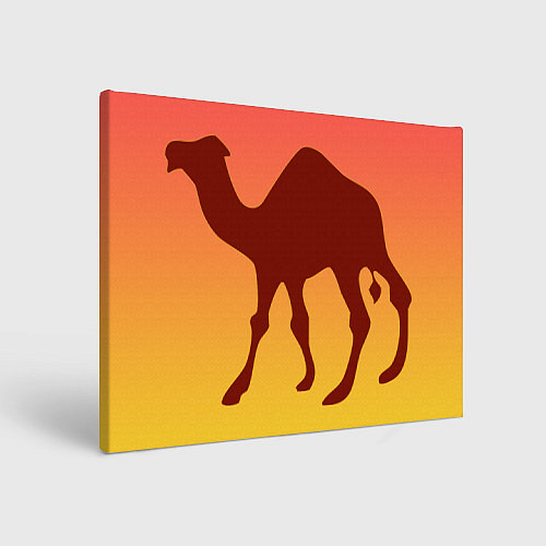 Картина прямоугольная Коричневый силуэт верблюда / 3D-принт – фото 1