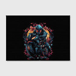 Холст прямоугольный Мотоцикл в стиле киберпанк, цвет: 3D-принт — фото 2