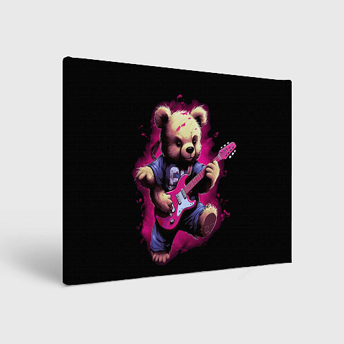 Картина прямоугольная Плюшевый медведь музыкант с гитарой / 3D-принт – фото 1