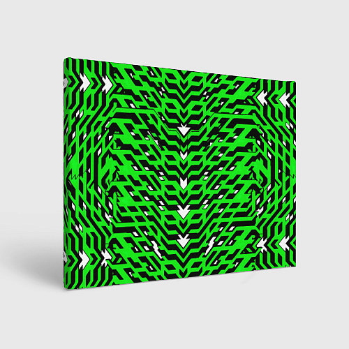 Картина прямоугольная Агрессивный зелёный паттерн / 3D-принт – фото 1