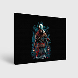 Холст прямоугольный Assassins creed черный фон, цвет: 3D-принт