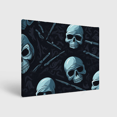 Картина прямоугольная Черепа и ножи / 3D-принт – фото 1