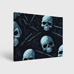 Картина прямоугольная Черепа и ножи
