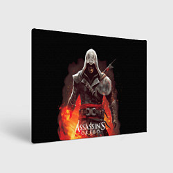 Холст прямоугольный Assassins creed огненный фон вокруг, цвет: 3D-принт