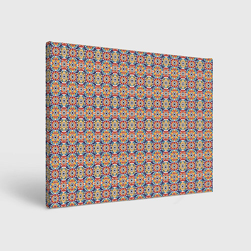 Картина прямоугольная Марокканская мозаика цветочный узор / 3D-принт – фото 1