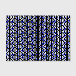 Холст прямоугольный Чёрно-синий паттерн конструкция, цвет: 3D-принт — фото 2