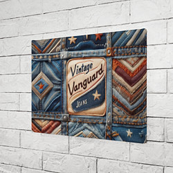 Холст прямоугольный Vintage vanguard jeans - patchwork, цвет: 3D-принт — фото 2