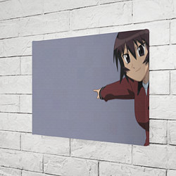 Холст прямоугольный Azumanga Daioh Кагура - показывает пальцем мем, цвет: 3D-принт — фото 2