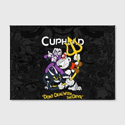 Холст прямоугольный Cuphead devil trident, цвет: 3D-принт — фото 2