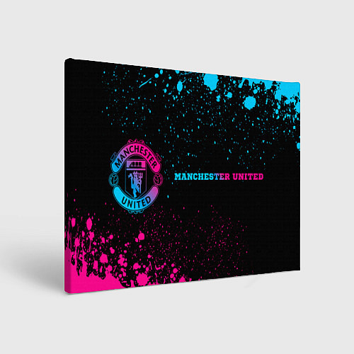 Картина прямоугольная Manchester United - neon gradient по-горизонтали / 3D-принт – фото 1