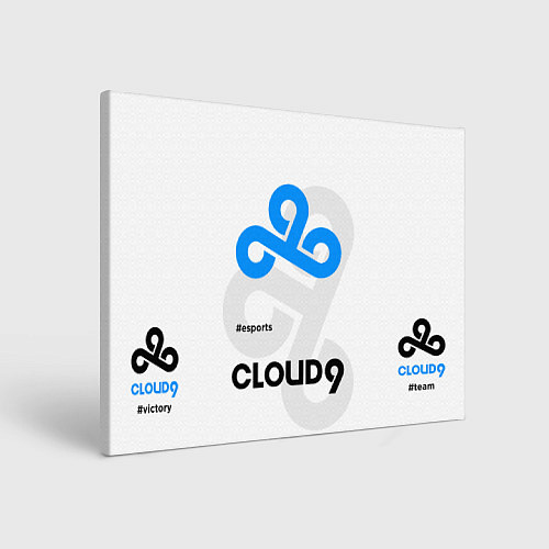 Картина прямоугольная Cloud9 - esports white / 3D-принт – фото 1